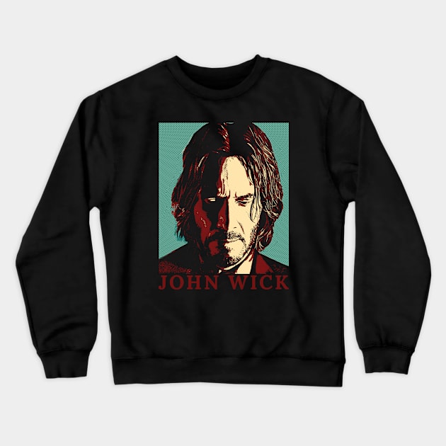 john wick  - vintage illustration Crewneck Sweatshirt by LAKOSH